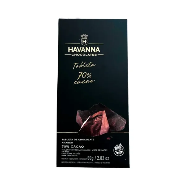 Chocolate Havanna Tableta 70% Cacao 80gr - Imagen 1