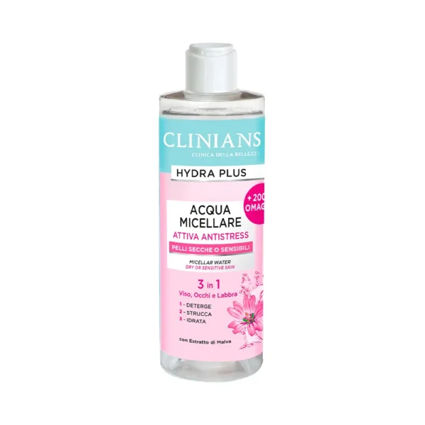P1243263 Agua Micelar Clinians Hydra Plus Attiva Antistress 3 en 1 400ml - Imagen 1