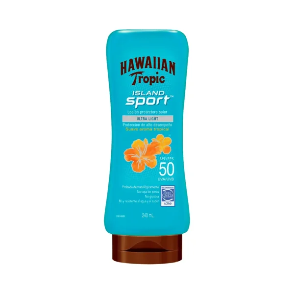P1244268 Protector Solar Hawaiian Tropic Island Sport Ultra Light FPS50 240ml - Imagen 1
