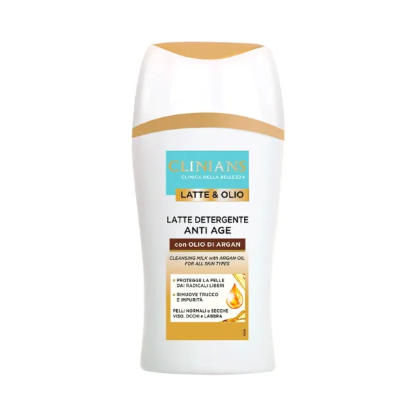 Leche Limpiadora Clinians Latte & Olio Anti Age Argan 200ml - Imagen 1