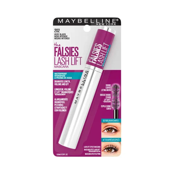 P1251366 Mascara de Pestañas Maybelline The Falsies Lash Lift a Prueba de Agua 202 Very Black - Imagen 1