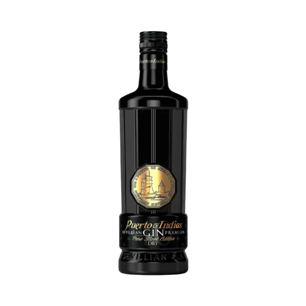 Gin Puerto de Indias Pure Black 1 litro - Imagen 1