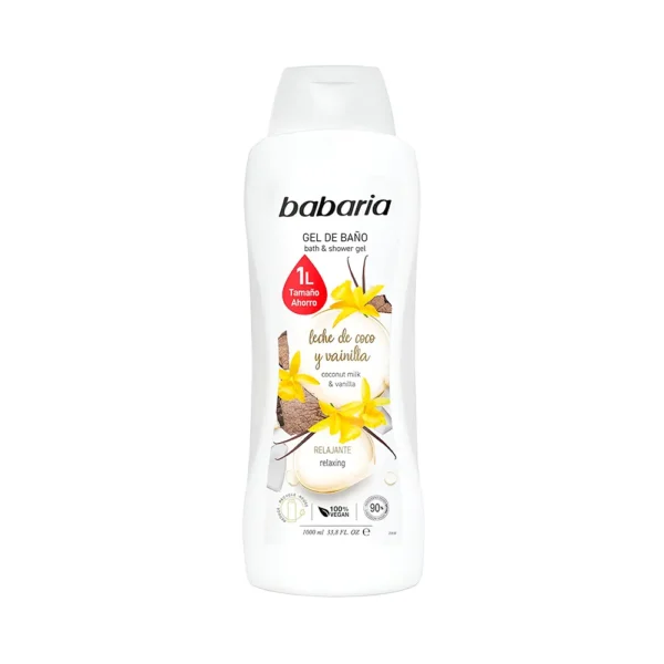 P1850835 Gel de Baño Babaria Leche de Coco y Vainilla 1000ml - Imagen 1