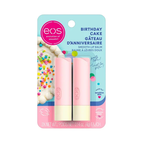 P1851293 Balsamo Labial Eos Lip Balm Birthday Cake 2 unidades - Imagen 1
