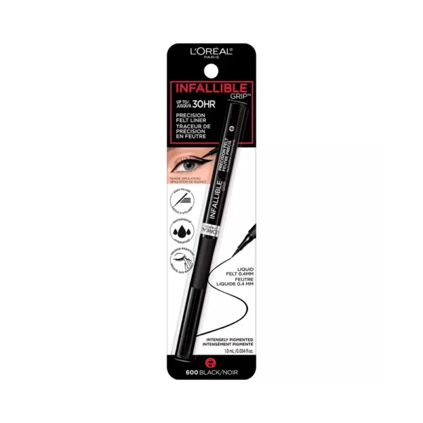 Delineador Loreal Infallible Grip Eye Liquid Liner 600 Black - Imagen 1