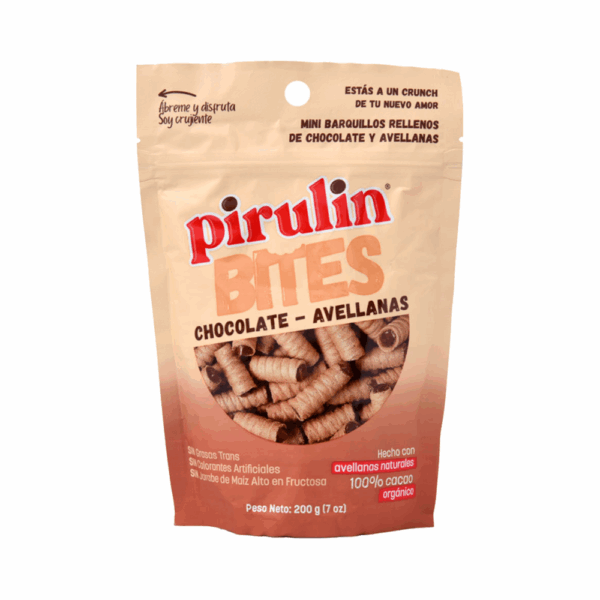 P8986282 Mini Barquillos Pirulin Chocolate Avellana 200g - Imagen 1