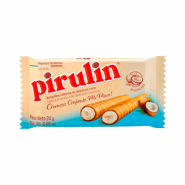 Mini Barquillos Pirulin Coco 24g - Imagen 1